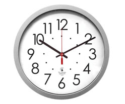 Classic silver classroom wall mounted clock